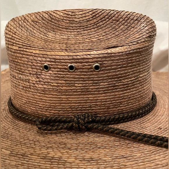 Brown Straw Rancher Hat with Chin Cord main image 6